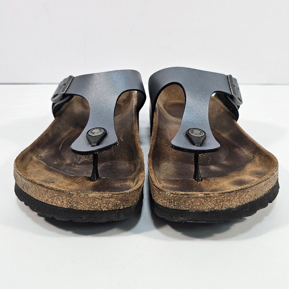 Birkenstock Gizeh Thong Comfort Sandal Unisex Onyx Size 41 L10 M8 Cork Footbed - Picture 9 of 9